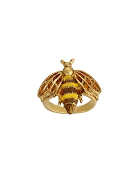 2028 Enamel Yellow and Brown Bee Ring Size