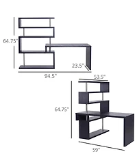 Homcom Rotating Core Hobby Desk 4 Tier Hollow Combo Computer Table Display Shelf
