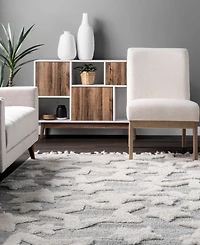 nuLoom London Raven Modern Stars High Low Shaggy Tassel 5'3" x 7'6" Area Rug