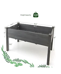 Wooden Raised Vegetable Garden Bed Elevated Grow Vegetable Planter