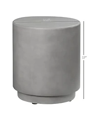 Homcom Accent Table with Concrete Finish, Round Side Table, Light