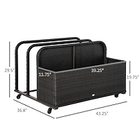 Outsunny Pool Storage Bin Rolling Cart, Rat Float Toy Organizer,