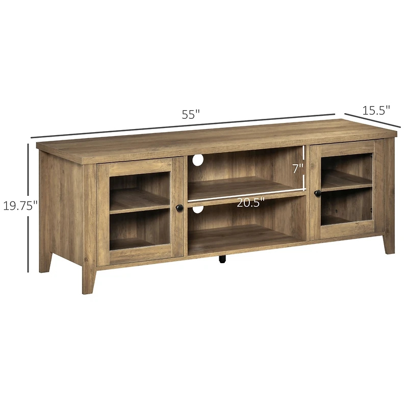 Homcom 60" Contemporary Television Sd, Entertainment Center w/ Shelves