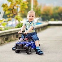Aosom Kids Sliding Car Police Truck Style Ride On W/ Under-Seat Storage