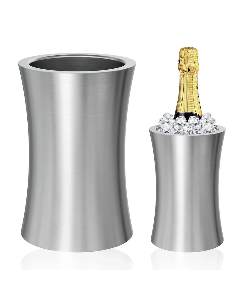 Mega Casa Megacasa Stainless Steel Slim Double Wall Wine Cooler