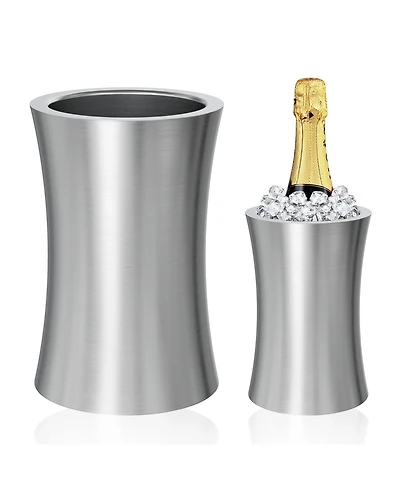 Mega Casa Megacasa Stainless Steel Slim Double Wall Wine Cooler