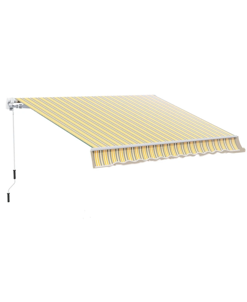 Outsunny 12' x 10' Outdoor Patio Manual Retractable Exterior Window Awning