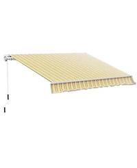 Outsunny 12' x 10' Outdoor Patio Manual Retractable Exterior Window Awning