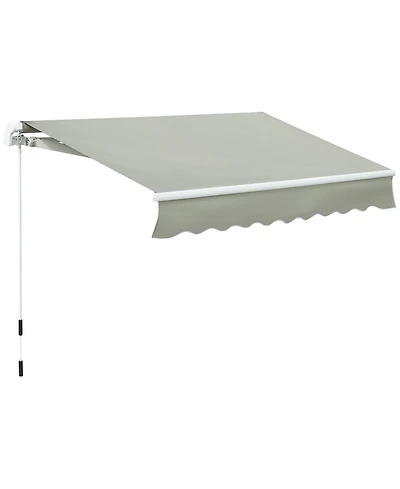 Outsunny 8' x 7' Patio Retractable Awning, Manual Exterior Sun Shade,