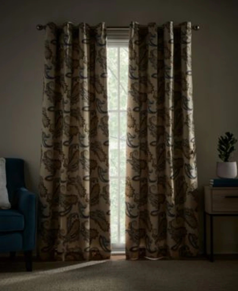 Tommy Hilfiger Vilette Paisley Grommet Room Darkening 2 Piece Curtain Panel Collection