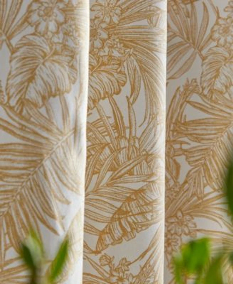 Tommy Hilfiger Tropical Floral Grommet Room Darkening 2 Piece Curtain Panel Collection