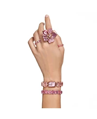 Swarovski Crystal Flower Pink Florere Cocktail Ring