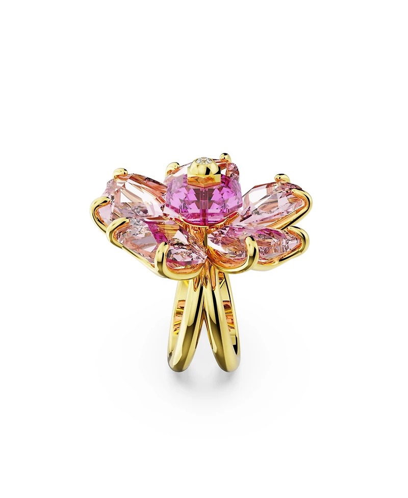 Swarovski Crystal Flower Pink Florere Cocktail Ring