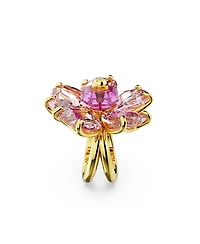 Swarovski Crystal Flower Pink Florere Cocktail Ring