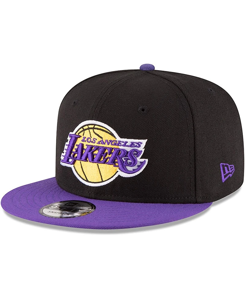 Men's New Era Black, Purple Los Angeles Lakers 2-Tone 9FIFTY Adjustable Snapback Hat