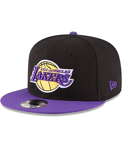 Men's New Era Black, Purple Los Angeles Lakers 2-Tone 9FIFTY Adjustable Snapback Hat