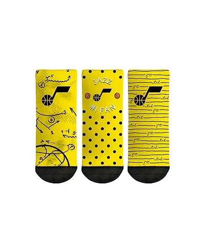 Toddler Boys and Girls Rock 'Em Socks Utah Jazz #1 Fan 3-Pack Crew Socks Set