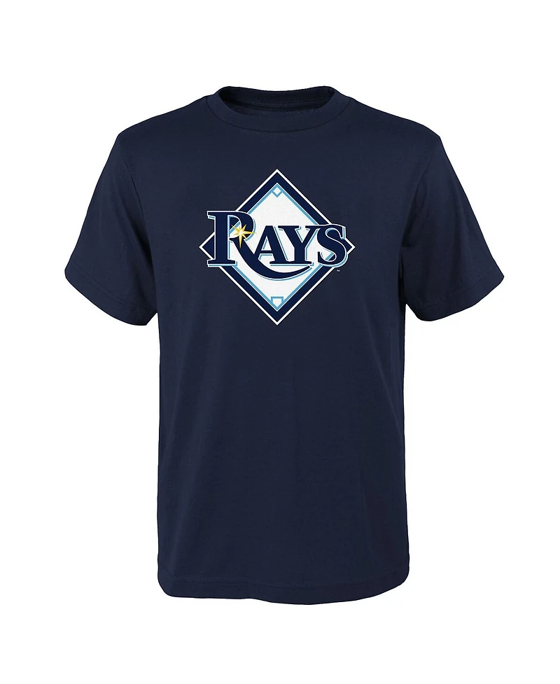 Big Boys and Girls Navy Tampa Bay Rays Logo Primary Team T-shirt