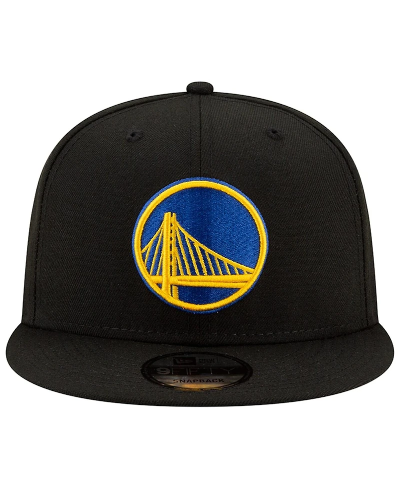Men's New Era Black Golden State Warriors Official Team Color 9FIFTY Snapback Hat