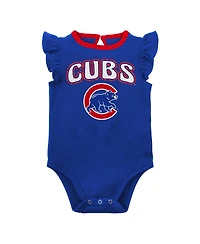 Newborn and Infant Boys Girls Royal, Heather Gray Chicago Cubs Little Fan Two-Pack Bodysuit Set