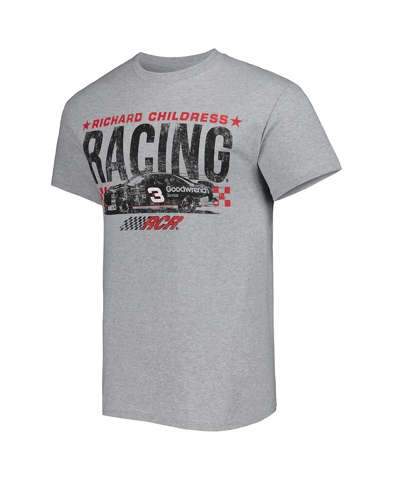 Men's Checkered Flag Sports Heather Gray Richard Childress Racing Goodwrench Two-Sided Car T-shirt