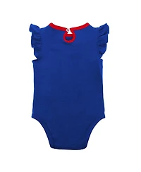 Newborn and Infant Boys Girls Royal, Heather Gray Chicago Cubs Little Fan Two-Pack Bodysuit Set