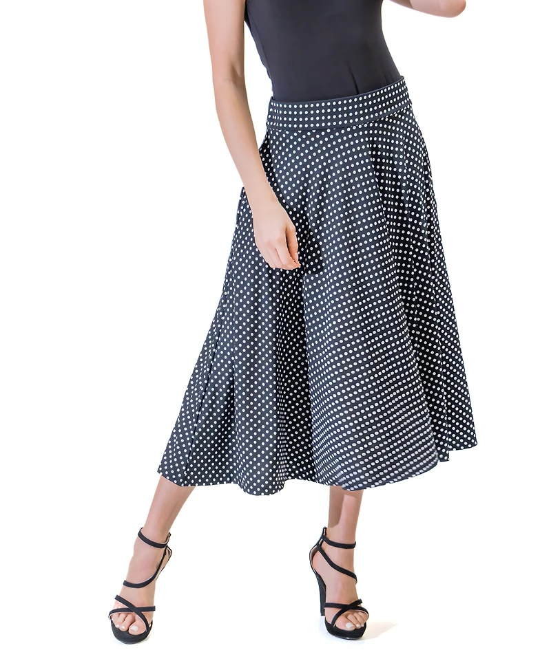 24seven Comfort Apparel Women's Pleated Pocket Midi Skirt