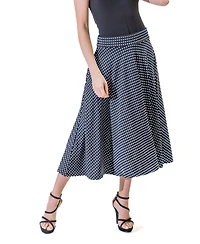 24seven Comfort Apparel Women's Pleated Pocket Midi Skirt