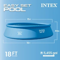 Intex 26175EH 18' x 48" Inflatable Round Outdoor Above Ground Swimming Pool Set