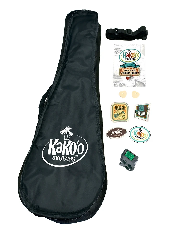 KaKo'o Music Sunrise Orange Wooden Ukulele Set