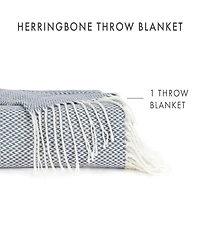 ienjoy Home Herringbone Fringed Throw, 60" x 50"