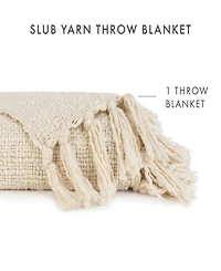 ienjoy Home Slub-Yarn Fringed Throw, 60" x 50"
