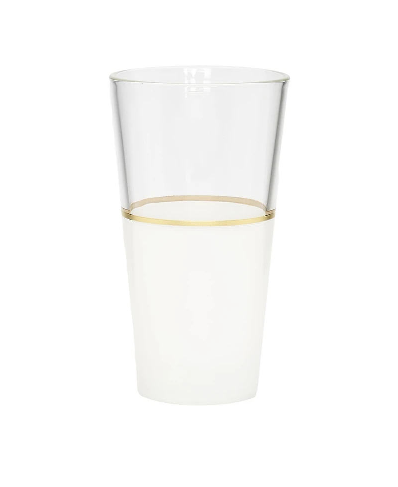White Tumblers with Trim, Set of 6
