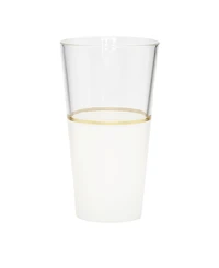 White Tumblers with Trim, Set of 6