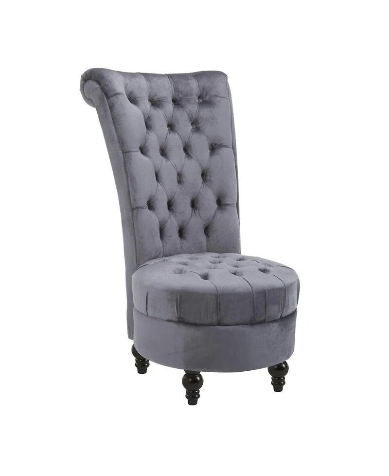 Homcom Retro Button-Tufted Royal Design High Back Armless Chair w/Thick Padding