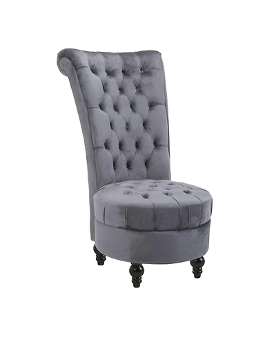 Homcom Retro Button-Tufted Royal Design High Back Armless Chair w/Thick Padding