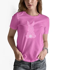 La Pop Art Women's Word Easter Bunny Short Sleeve T-shirt
