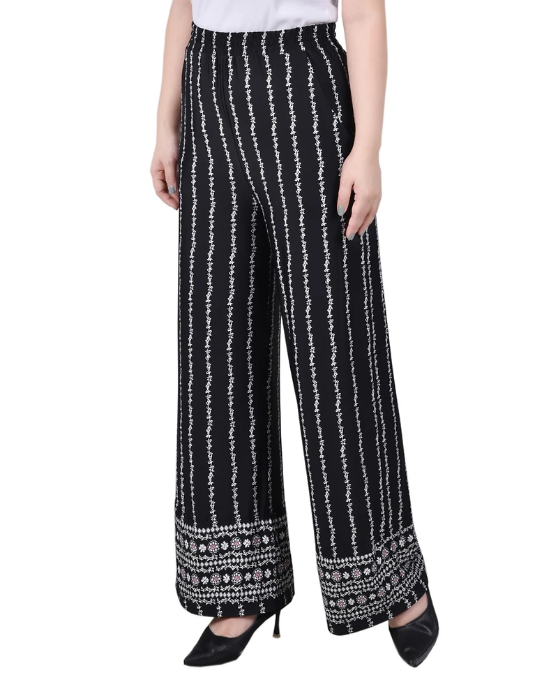 Ny Collection Petite Wide Leg Pull On Pants