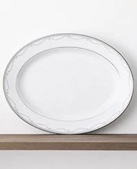 Noritake Satin Flourish Oval Platter, 14"