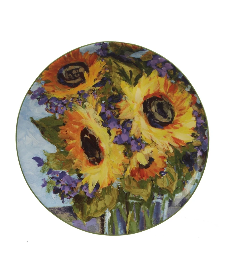 Certified International Sunflower Bouquet Set of 4 Salad Plate 9"