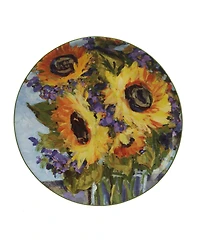 Certified International Sunflower Bouquet Set of 4 Salad Plate 9"