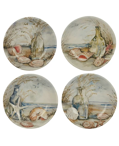 Certified International Coastal Landscape Set of 4 Soup/Pasta Bowl 9"
