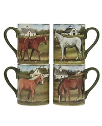 Certified International York Stables Set of 4 Mug 14 oz.
