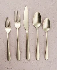Cambridge Silversmiths Poet Champagne Satin 20 Piece 18/10 Stainless Steel Flatware Set, Service for 4