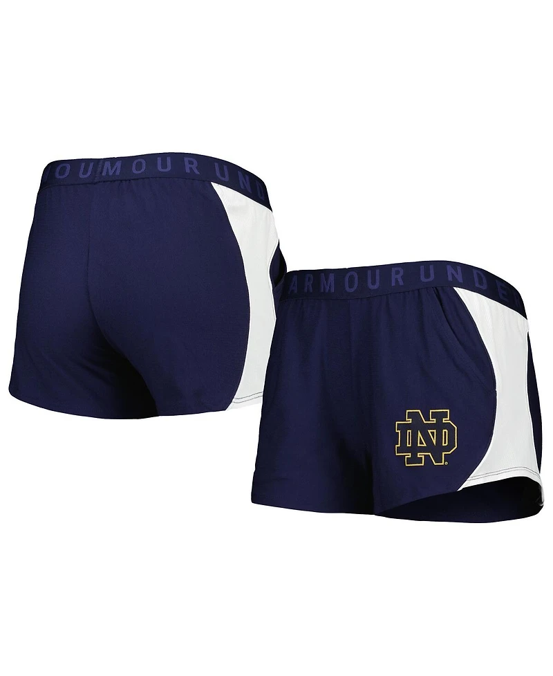 Women's Under Armour Navy, Gold Notre Dame Fighting Irish Game Day Tech Mesh Performance Shorts