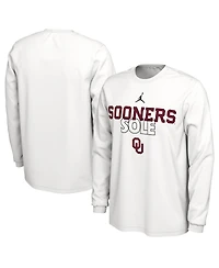 Men's Jordan White Oklahoma Sooners On Court Long Sleeve T-shirt
