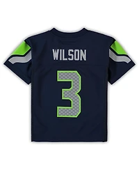 Preschool Boys and Girls Russell Wilson College Navy Seattle Seahawks Replica Player Jersey