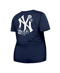 Women's New Era Navy New York Yankees Plus Size Two-Hit Front Knot T-shirt