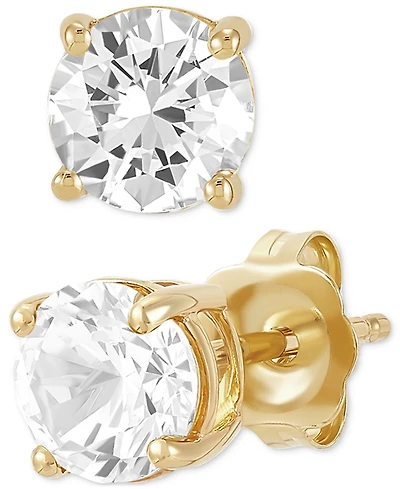 Birthstone Stud Earrings 14k Gold or White