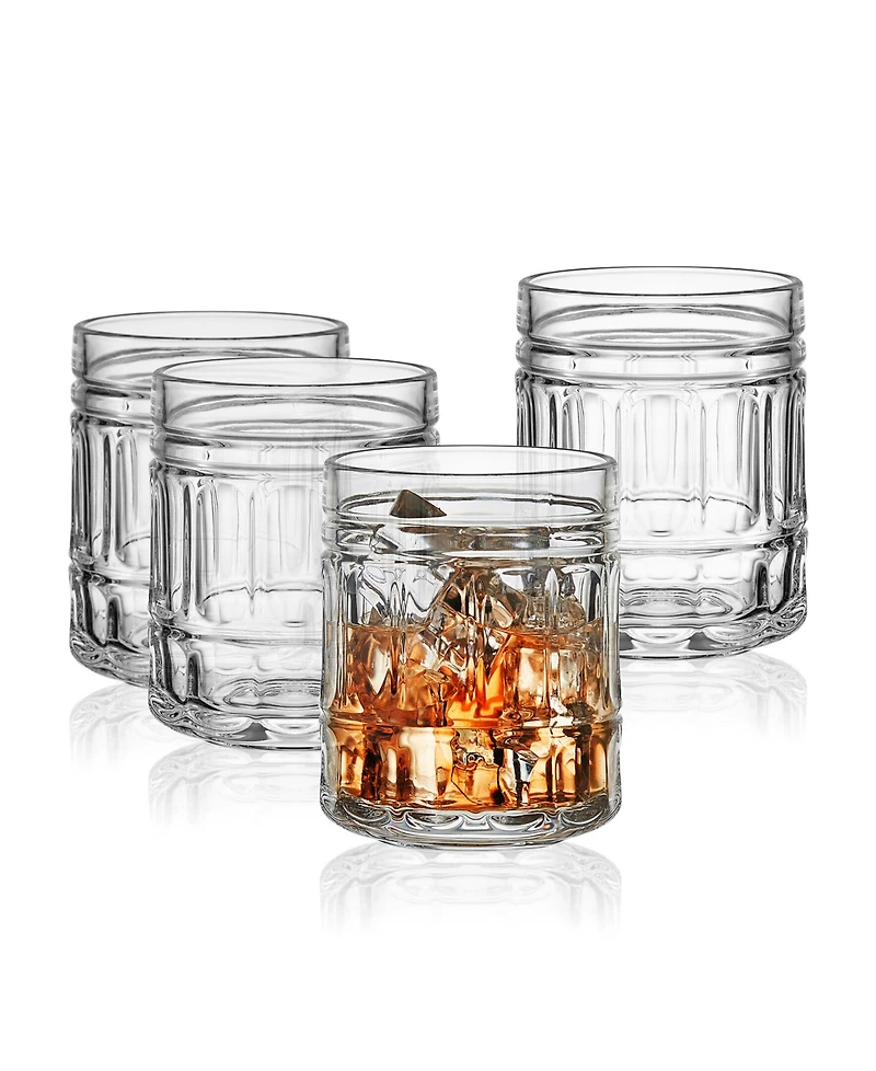Mikasa Lawrence 10 Ounce Double Old Fashion Drinking Glass 4-Piece Set